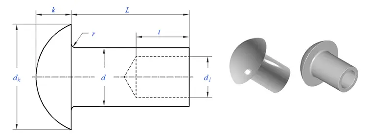 Brass Semi Tubular Rivets